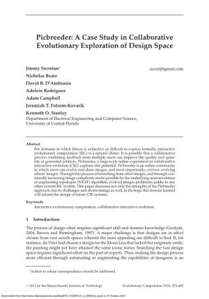 Picbreeder: a Case Study in Collaborative Evolutionary Exploration of Design Space
