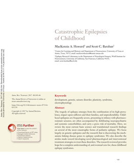 Catastrophic Epilepsies of Childhood