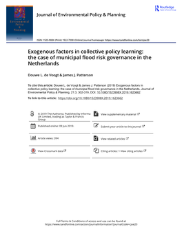 The Case of Municipal Flood Risk Governance in the Netherlands