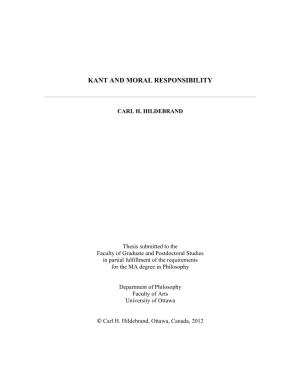 Kant and Moral Responsibility