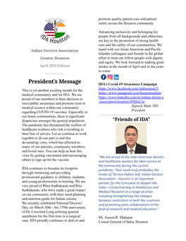 IDA Newsletter April 2021