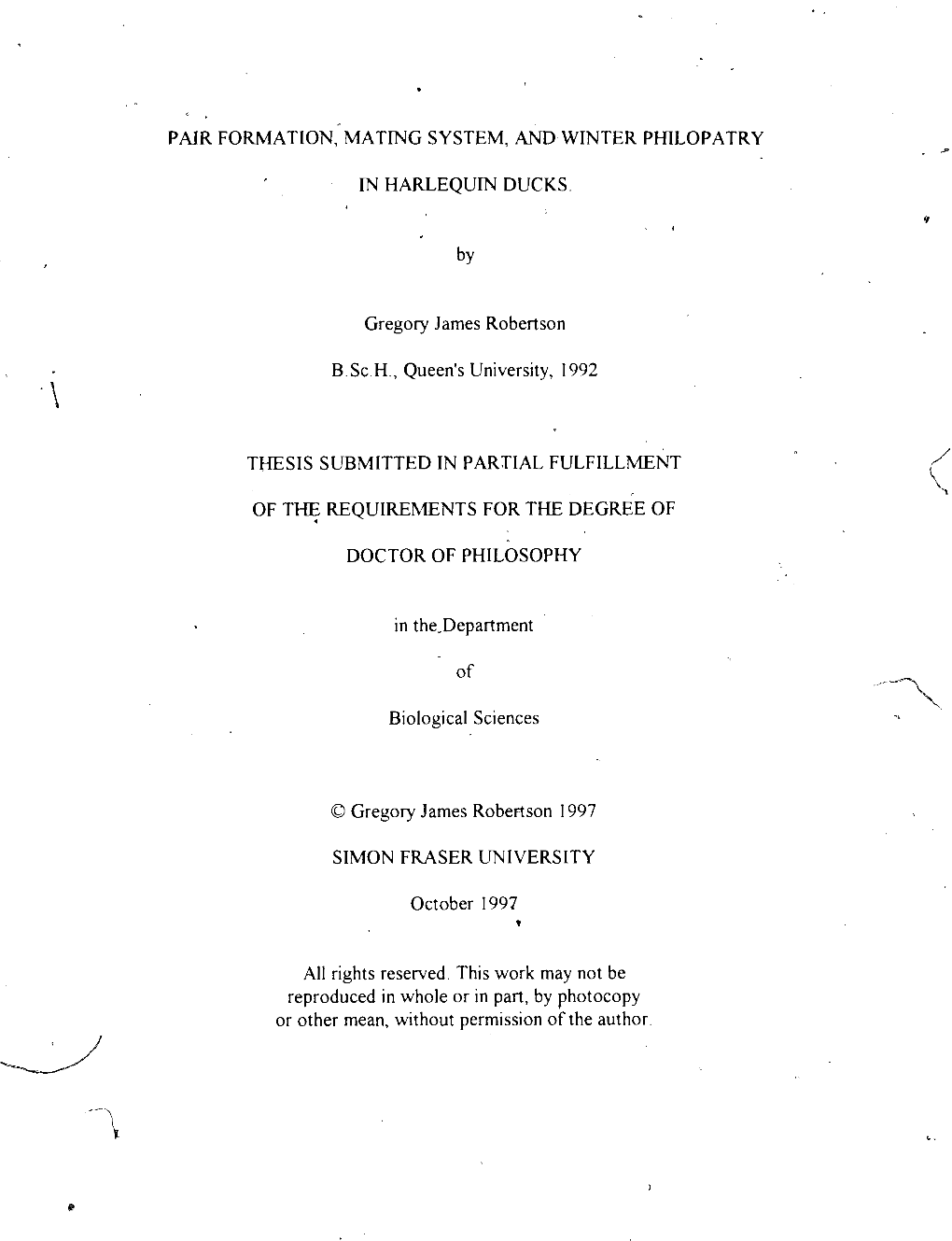 Pair Formation, Mating System, and Winter Philopatry in Harlequin Ducks