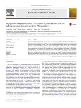 Phylogenetic Analyses of Searsia (Anacardiaceae) from Eastern Asia and Its Biogeographic Disjunction with Its African Relatives