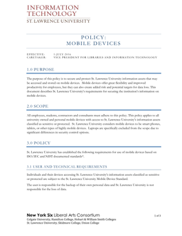 Mobile Device Policy