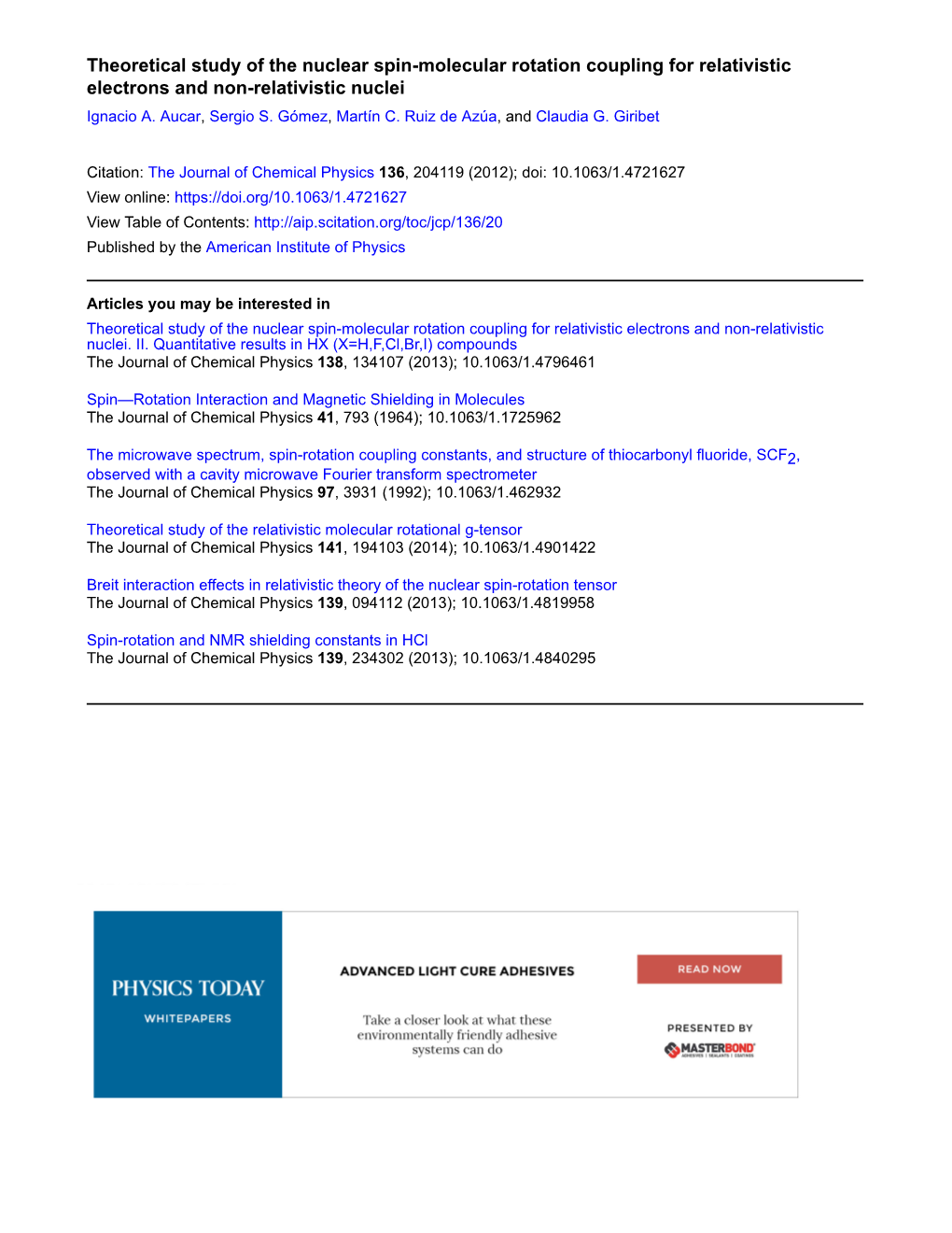 Theoretical Study of the Nuclear Spin-Molecular Rotation Coupling for Relativistic Electrons and Non-Relativistic Nuclei Ignacio A