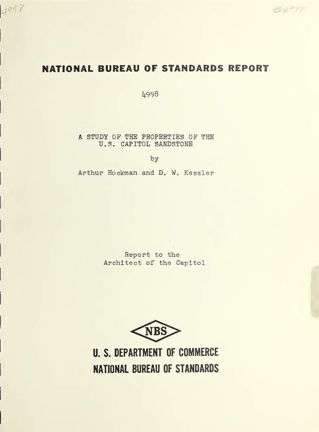 A Study of the Properties of the U.S. Capitol Sandstone