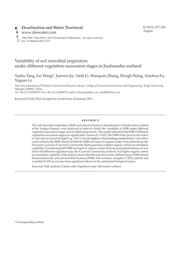 Variability of Soil Microbial Respiration Under Different Vegetation Succession Stages in Jiuduansha Wetland