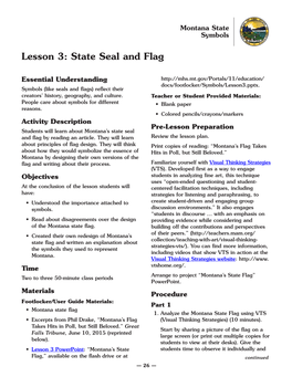 Lesson 3: State Seal and Flag