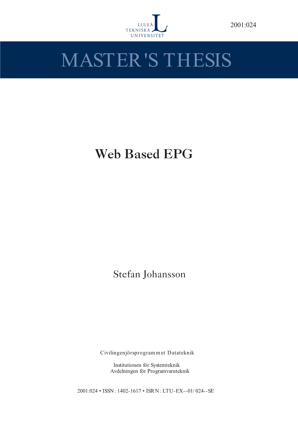 Web Based EPG