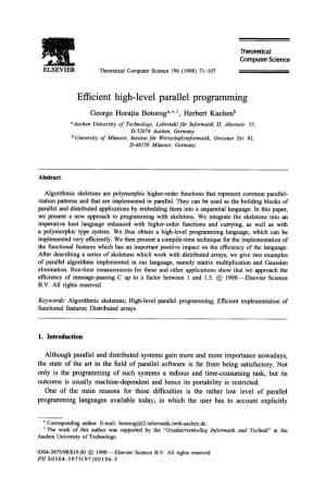 Efficient High-Level Parallel Programming