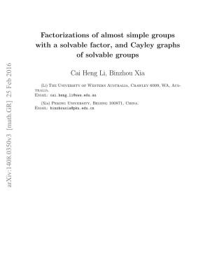 Factorizations of Almost Simple Groups with a Solvable Factor, and Cayley Graphs of Solvable Groups