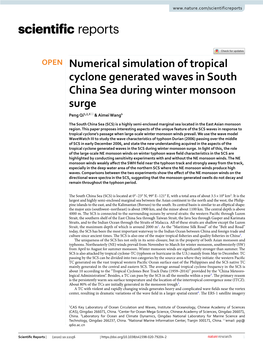 Numerical Simulation of Tropical Cyclone Generated Waves in South China Sea During Winter Monsoon Surge Peng Qi1,2,3* & Aimei Wang4