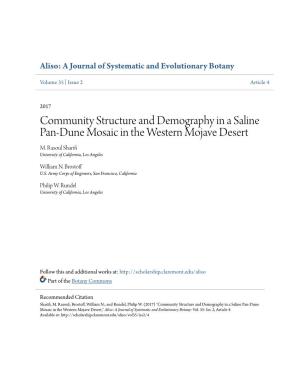Community Structure and Demography in a Saline Pan-Dune Mosaic in the Western Mojave Desert M