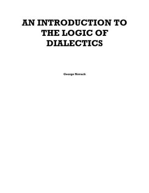 An Introduction to the Logic of Dialectics