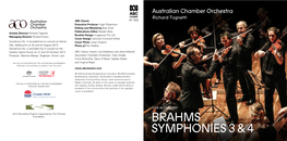 Brahms Symphonies 3 & 4