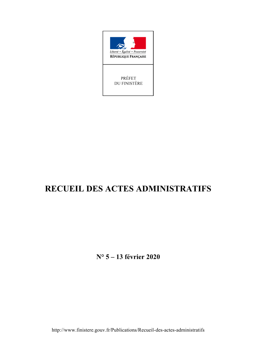 Recueil Des Actes Administratifs