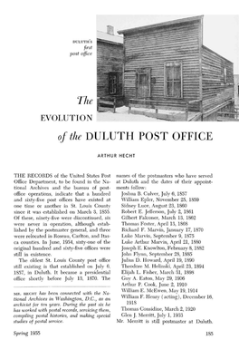 The Evolution of the Duluth Post Office