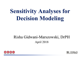 Probabilistic Sensitivity Analysis