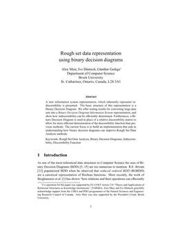 Rough Set Data Representation Using Binary Decision Diagrams