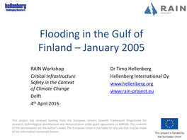 Flooding in the Gulf of Finland – January 2005