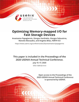 Optimizing Memory-Mapped I/O for Fast Storage Devices