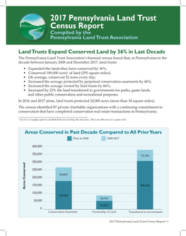 2017 Pennsylvania Land Trust Census Report Compiled by the Pennsylvania Land Trust Association