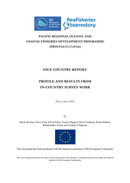 Niue Country Report : Profile and Results from In-Country Survey Work