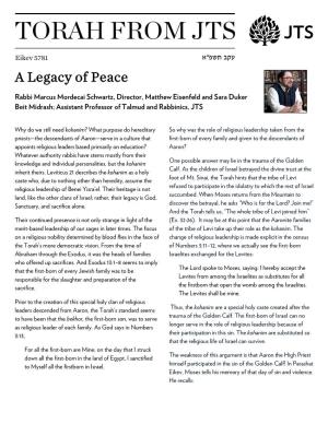 A Legacy of Peace