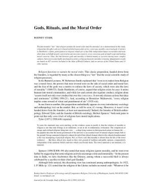Gods, Rituals, and the Moral Order