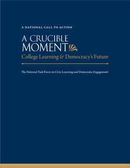 A Crucible Moment: College Learning and Democracy's Future