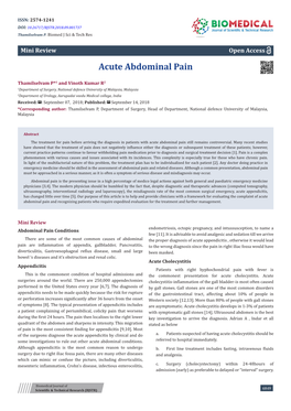 Acute Abdominal Pain