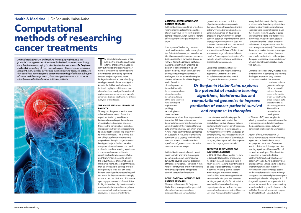 Computational Methods of Researching Cancer Treatments