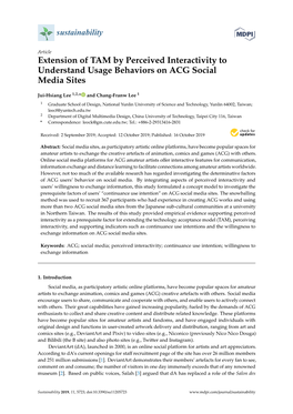 Extension of TAM by Perceived Interactivity to Understand Usage Behaviors on ACG Social Media Sites