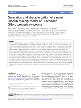 Generation and Characterization of a Novel Knockin Minipig Model Of