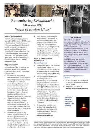 Remembering Kristallnacht 'Night of Broken Glass'