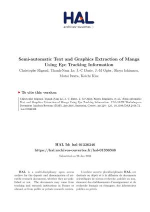 Semi-Automatic Text and Graphics Extraction of Manga Using Eye Tracking Information