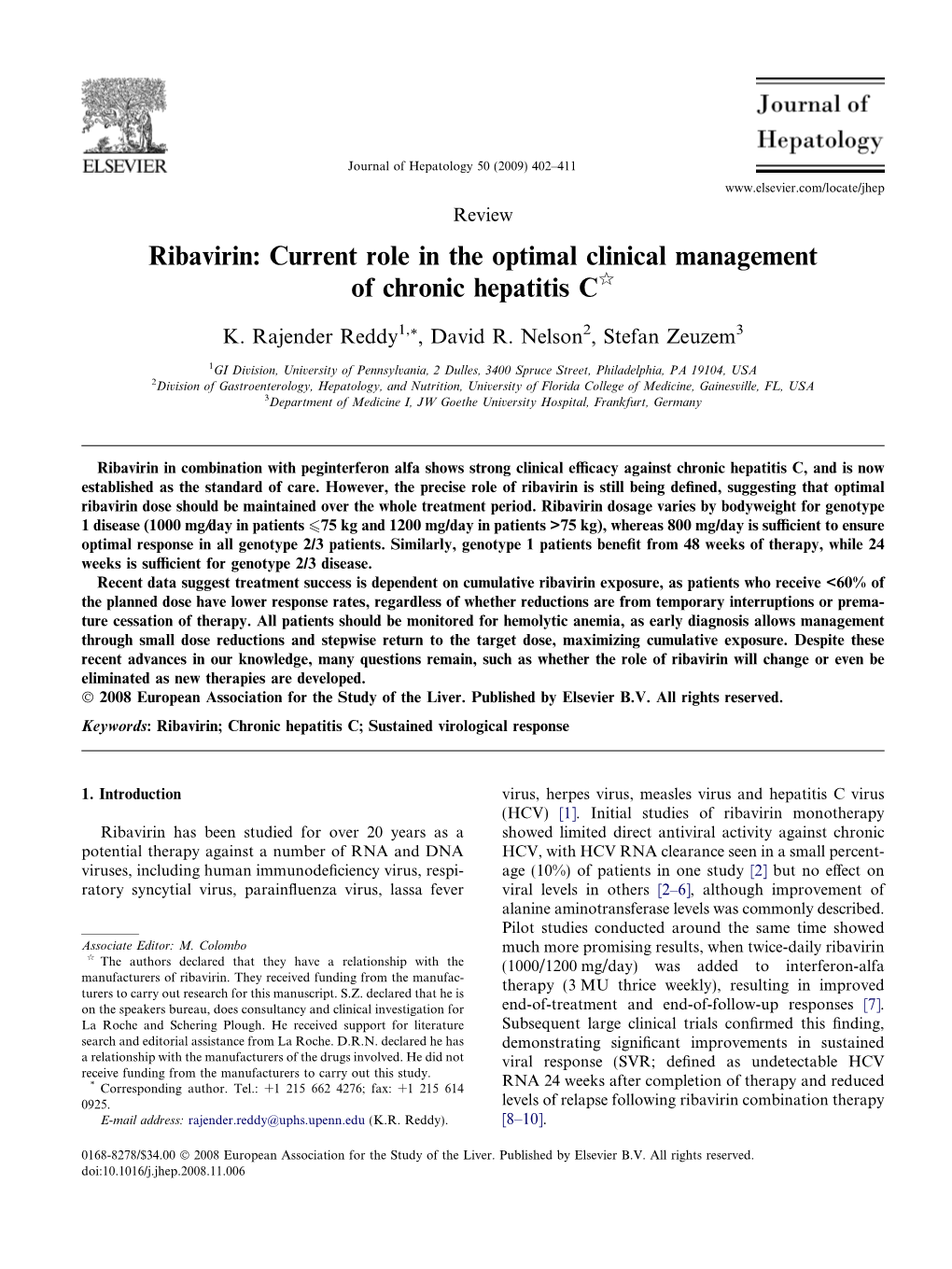 Current Role in the Optimal Clinical Management of Chronic Hepatitis Cq