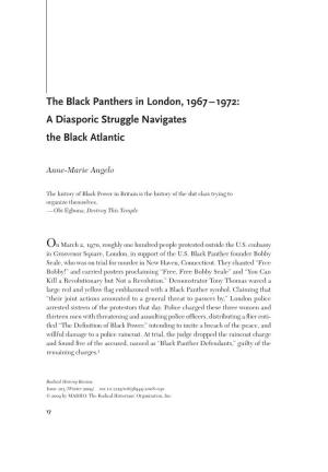 The Black Panthers in London, 1967 – 1972: a Diasporic Struggle Navigates the Black Atlantic