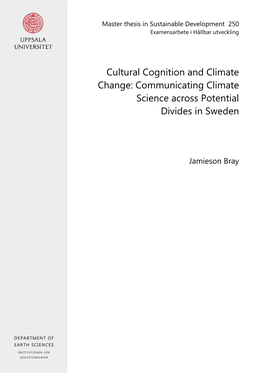 Cultural Cognition and Climate Change: Communicating Climate Science Across Potential Divides in Sweden