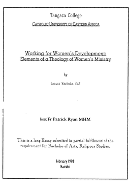 Elements of a Theology of Women's Ministry