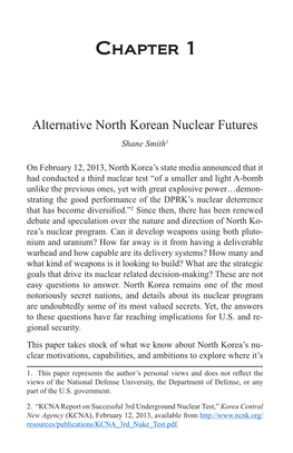 Chapter 1: Alternative North Korean Nuclear Futures