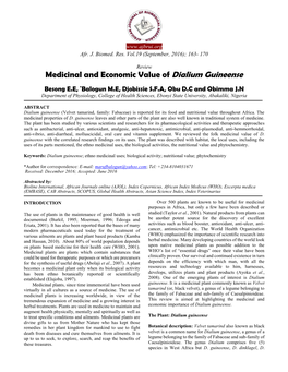 Medicinal and Economic Value of Dialium Guineense