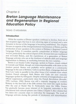 Breton Language Maintenance and Regeneration in Regional Education Policy