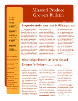 Missouri Produce Growers Bulletin, July 2013
