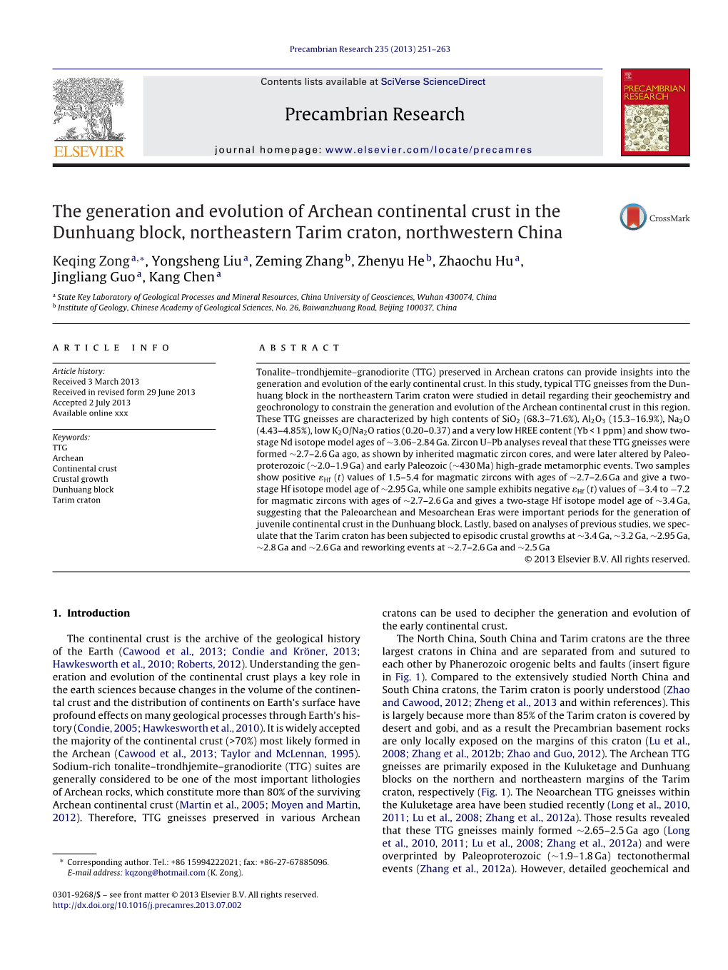 The Generation and Evolution of Archean Continental Crust in The