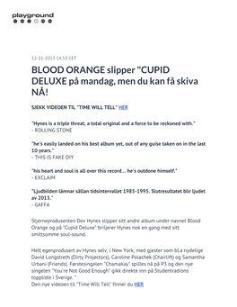 BLOOD ORANGE Slipper "CUPID DELUXE På Mandag, Men Du Kan Få Skiva NÅ!