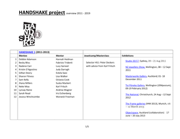 HANDSHAKE Project Overview 2011 - 2019