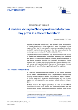 A Decisive Victory in Chile's Presidential Election May Prove Insufficient for Reform