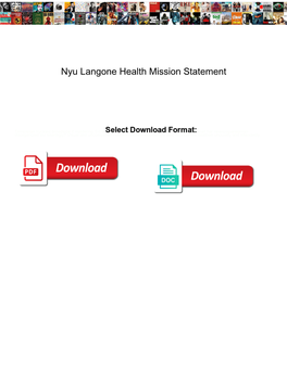 Nyu Langone Health Mission Statement