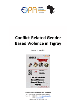 Conflict-Related Gender Based Violence in Tigray